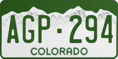 CO license plate AGP294