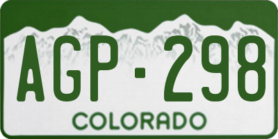 CO license plate AGP298