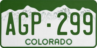 CO license plate AGP299