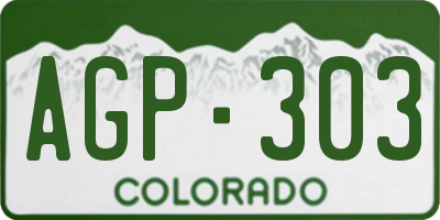 CO license plate AGP303