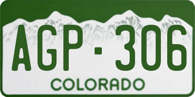 CO license plate AGP306