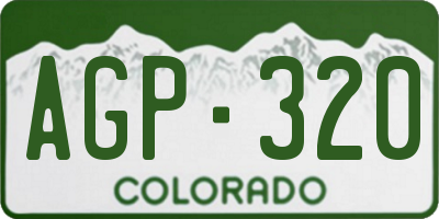 CO license plate AGP320