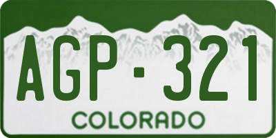 CO license plate AGP321