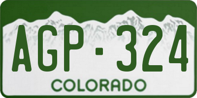 CO license plate AGP324