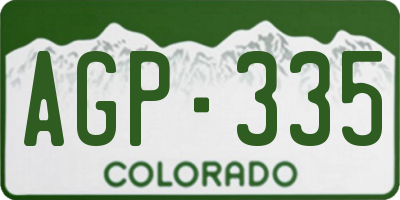 CO license plate AGP335