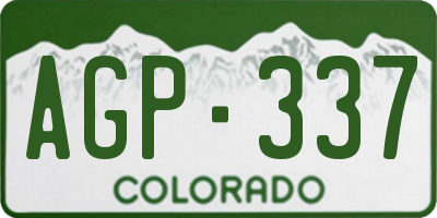 CO license plate AGP337