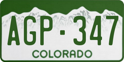 CO license plate AGP347