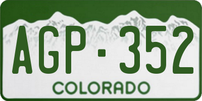 CO license plate AGP352