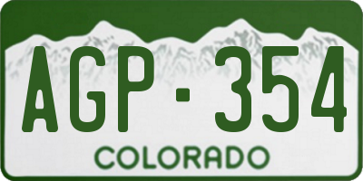CO license plate AGP354