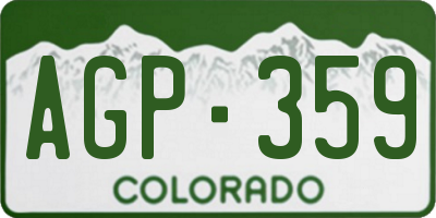 CO license plate AGP359