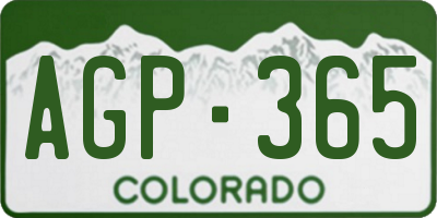 CO license plate AGP365