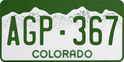 CO license plate AGP367
