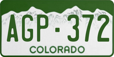 CO license plate AGP372