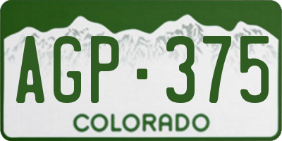 CO license plate AGP375