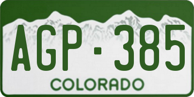 CO license plate AGP385