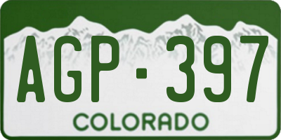 CO license plate AGP397