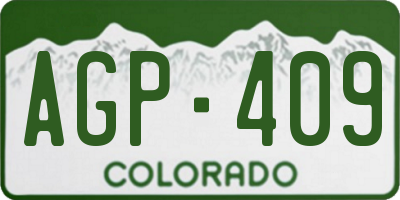 CO license plate AGP409