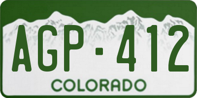 CO license plate AGP412