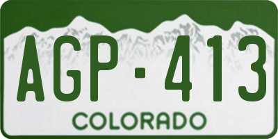CO license plate AGP413