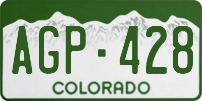CO license plate AGP428
