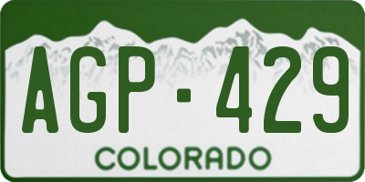 CO license plate AGP429