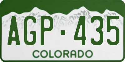 CO license plate AGP435