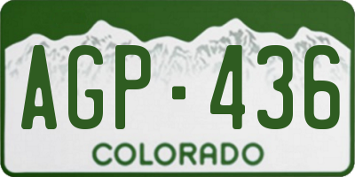 CO license plate AGP436