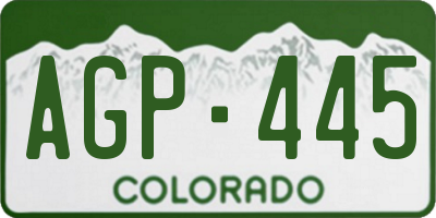 CO license plate AGP445