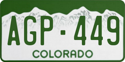 CO license plate AGP449