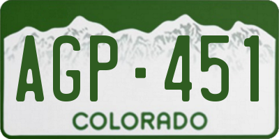 CO license plate AGP451