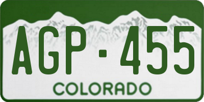 CO license plate AGP455