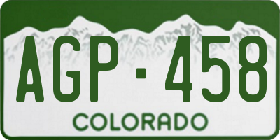CO license plate AGP458
