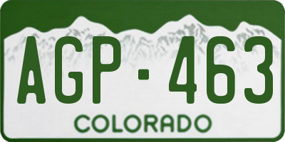 CO license plate AGP463
