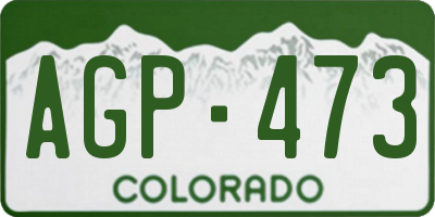 CO license plate AGP473
