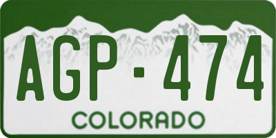 CO license plate AGP474