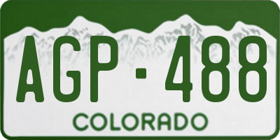 CO license plate AGP488