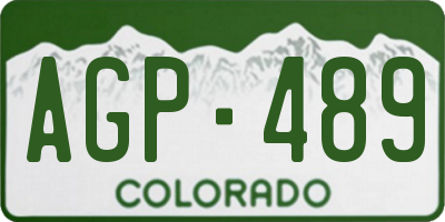 CO license plate AGP489