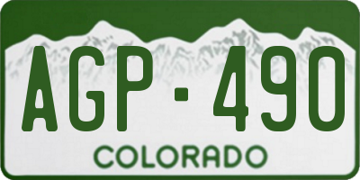 CO license plate AGP490
