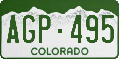 CO license plate AGP495