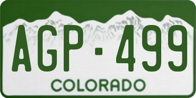 CO license plate AGP499