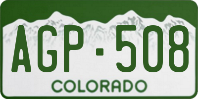 CO license plate AGP508