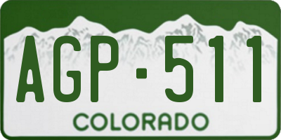 CO license plate AGP511
