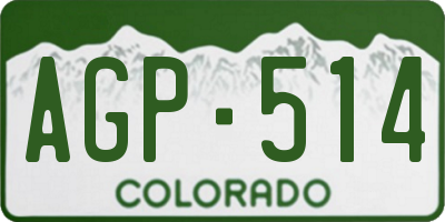 CO license plate AGP514