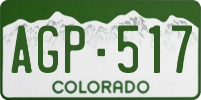 CO license plate AGP517
