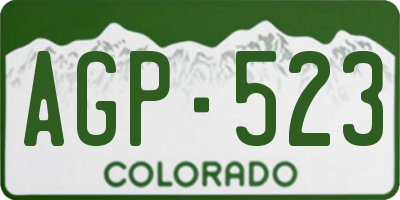 CO license plate AGP523