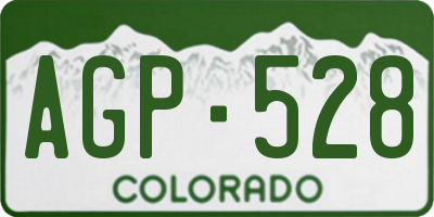 CO license plate AGP528