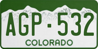 CO license plate AGP532