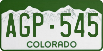 CO license plate AGP545