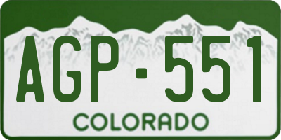 CO license plate AGP551