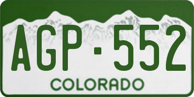 CO license plate AGP552